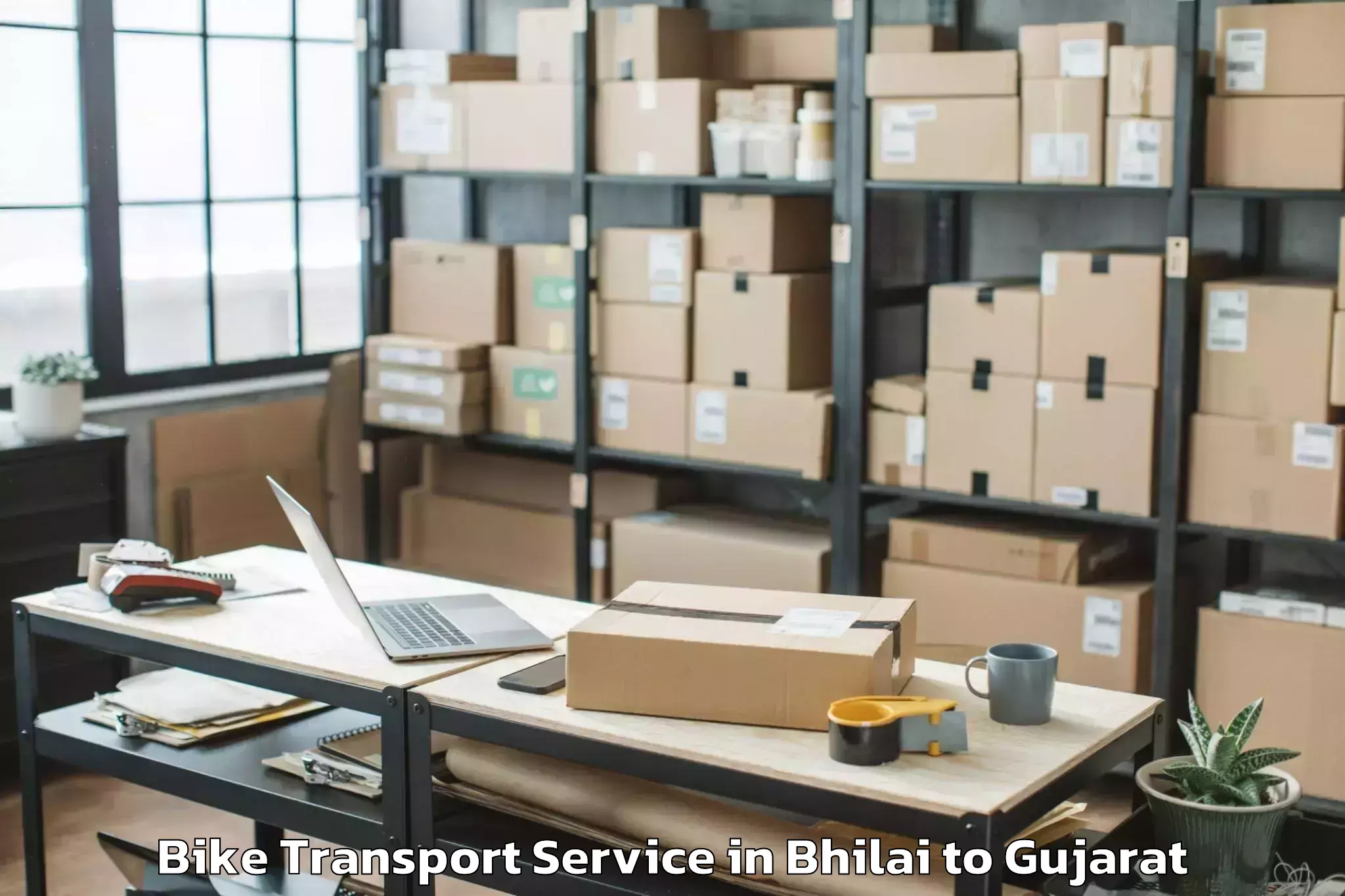 Hassle-Free Bhilai to Botad Bike Transport